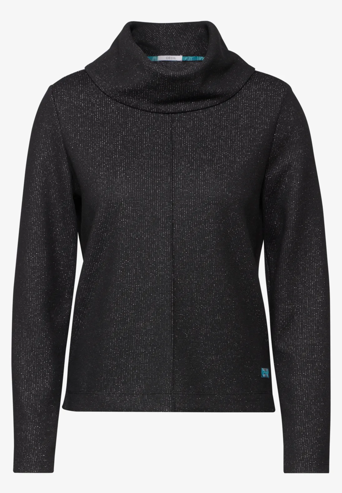 Cecil Glitzer Rib Shirt - Black Melange