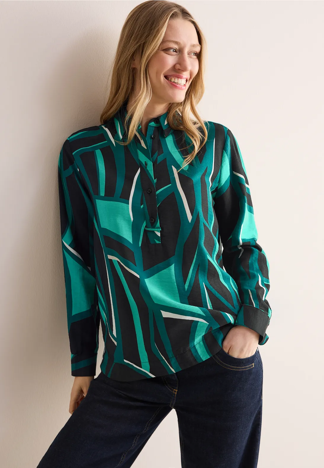 Cecil Printed Blouse - Black