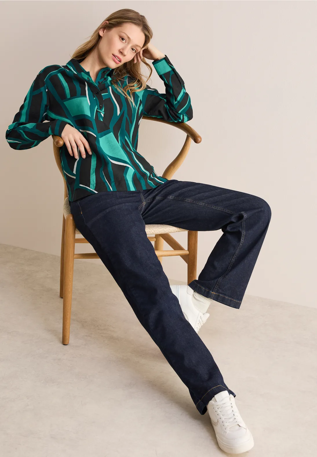 Cecil Printed Blouse - Black