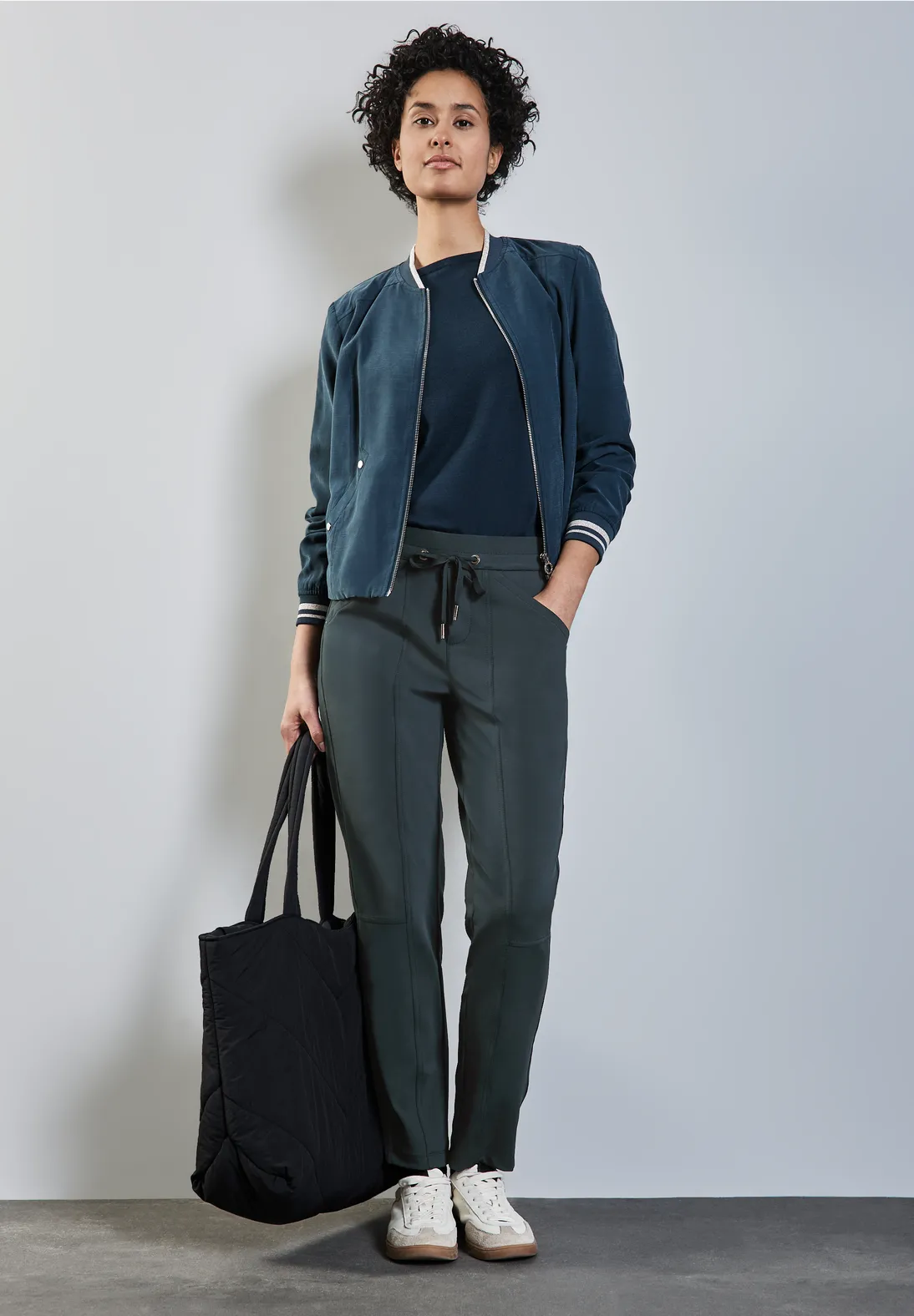 Street One Loose Fit Travel Broek Bonny - Cool Vintage Green