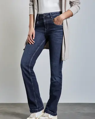 Street One Bootcut Jeans - Dark Blue Soft Washed
