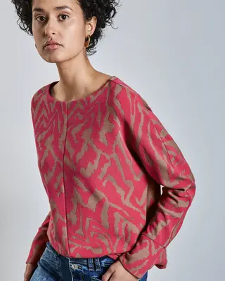 Street One Tweekleurig Jacquard Shirt - Sugar Coral