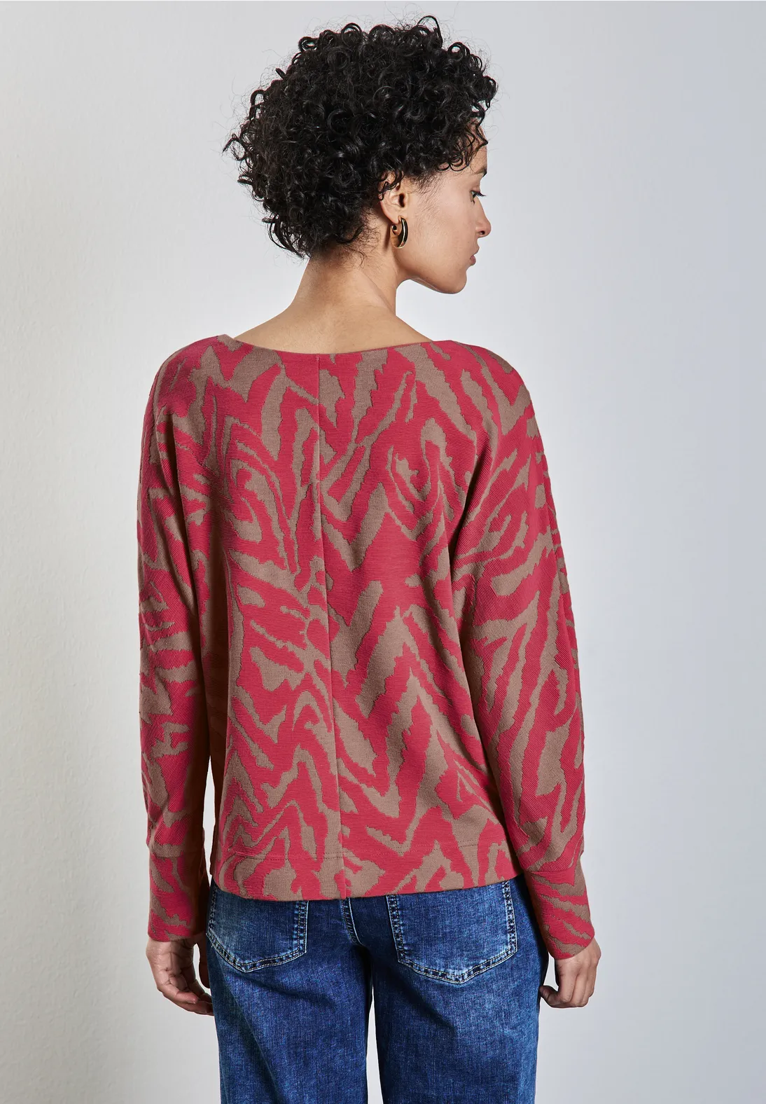 Street One Tweekleurig Jacquard Shirt - Sugar Coral
