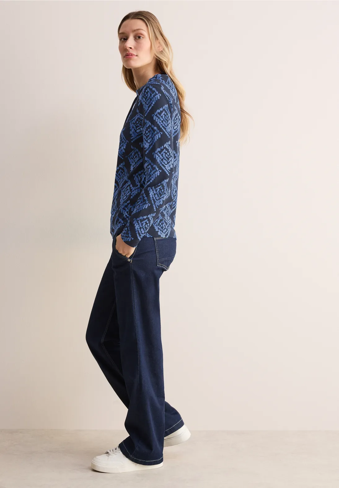 Cecil Bedrukt Shirt - Universal Blue