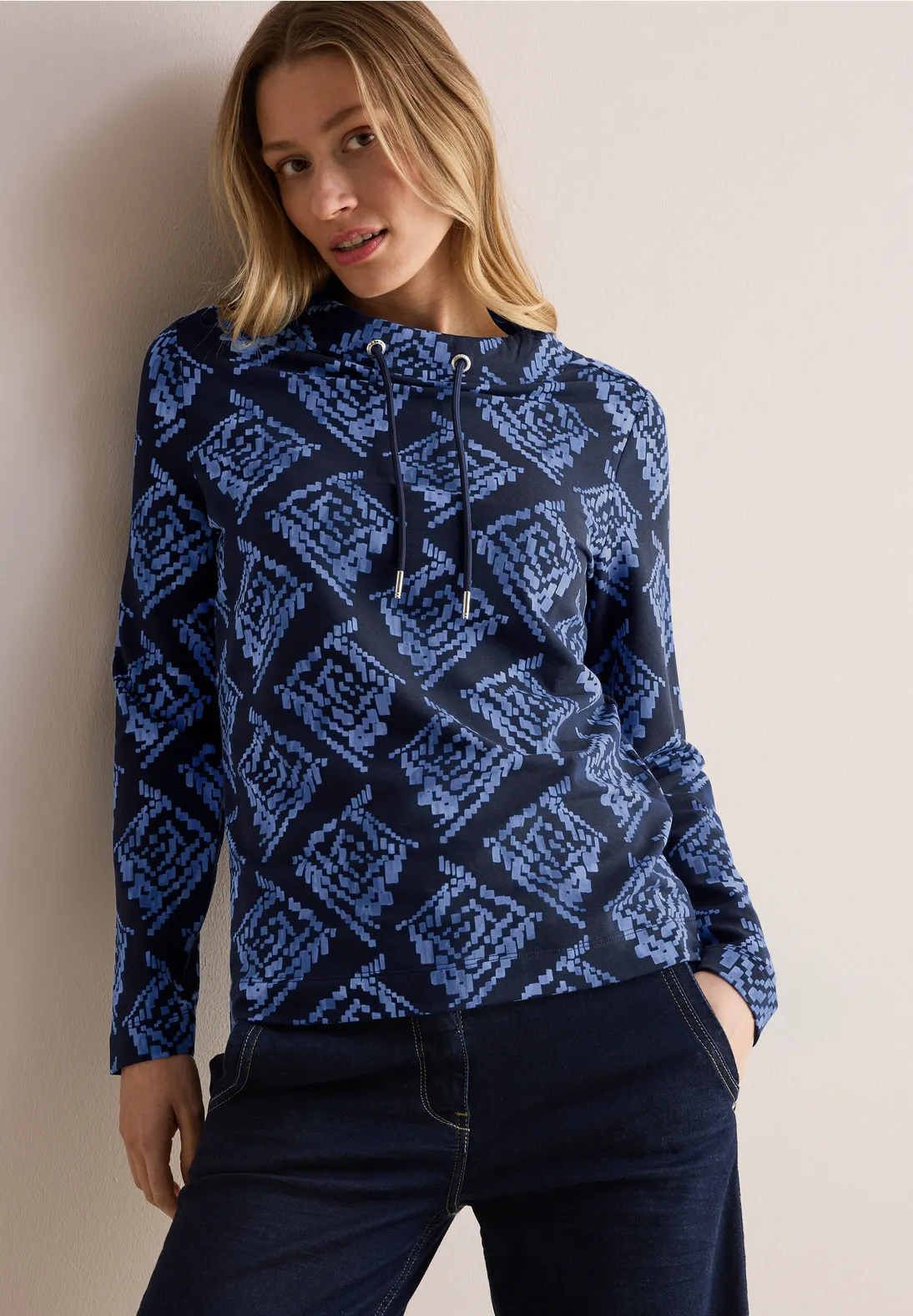 Cecil Bedrukt Shirt - Universal Blue