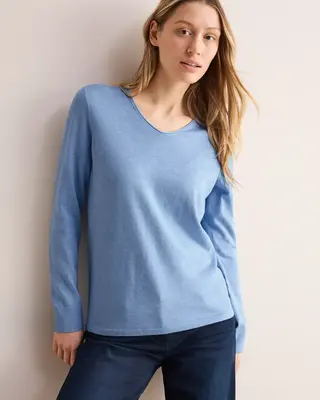 Cecil Fijn Gebreide Trui - Light Blue Melange