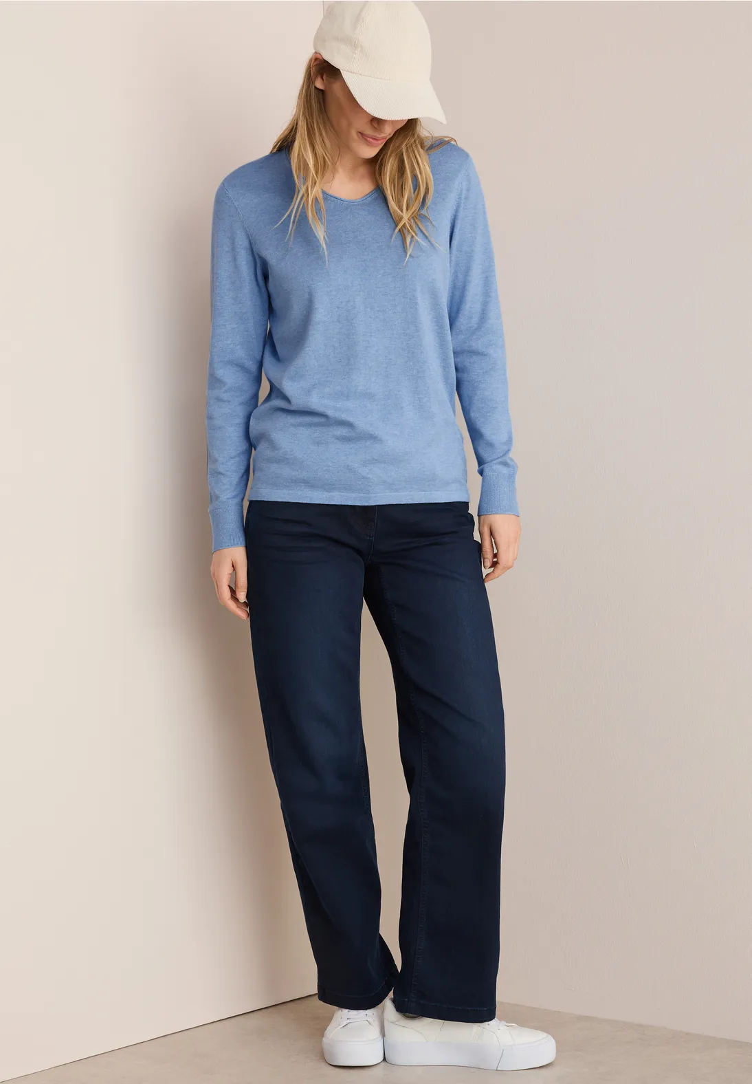 Cecil Feinstrick Pullover - Light Blue Melange