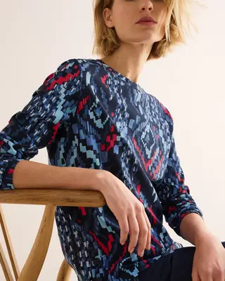 Cecil Bedrucktes Langarmshirt - Universal Blue