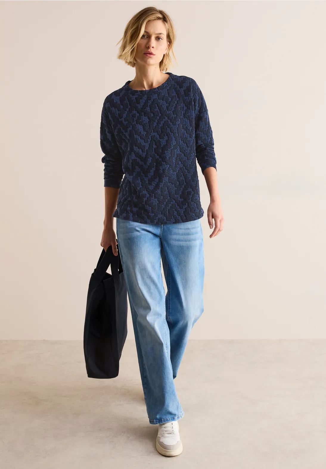 Cecil Structured Jaquard Shirt - Universal Blue