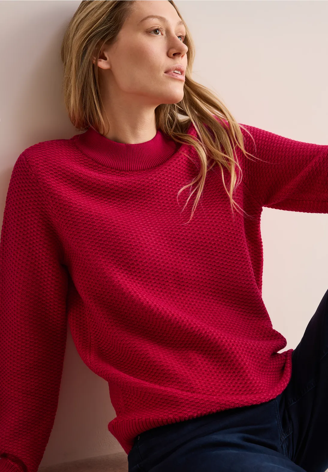 Cecil Two-Tone Structured Jumper - Granita Red