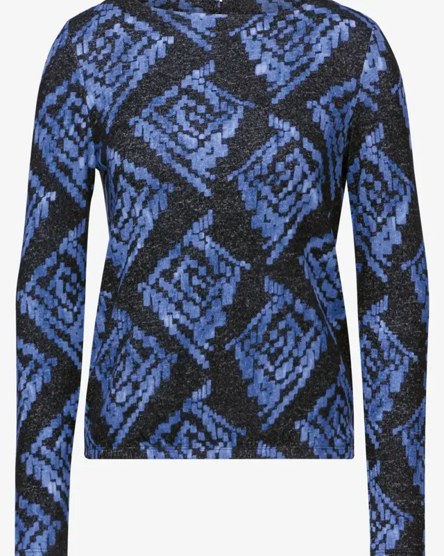 Cecil Soft Shirt with Print - Universal Blue