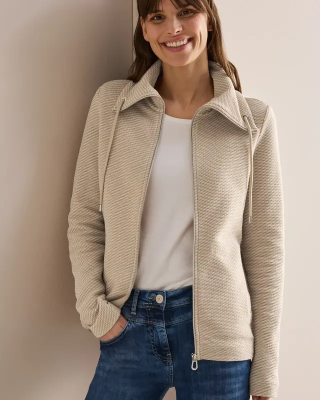 Cecil Two-Tone Ottomaans Jasje - Pearl Beige