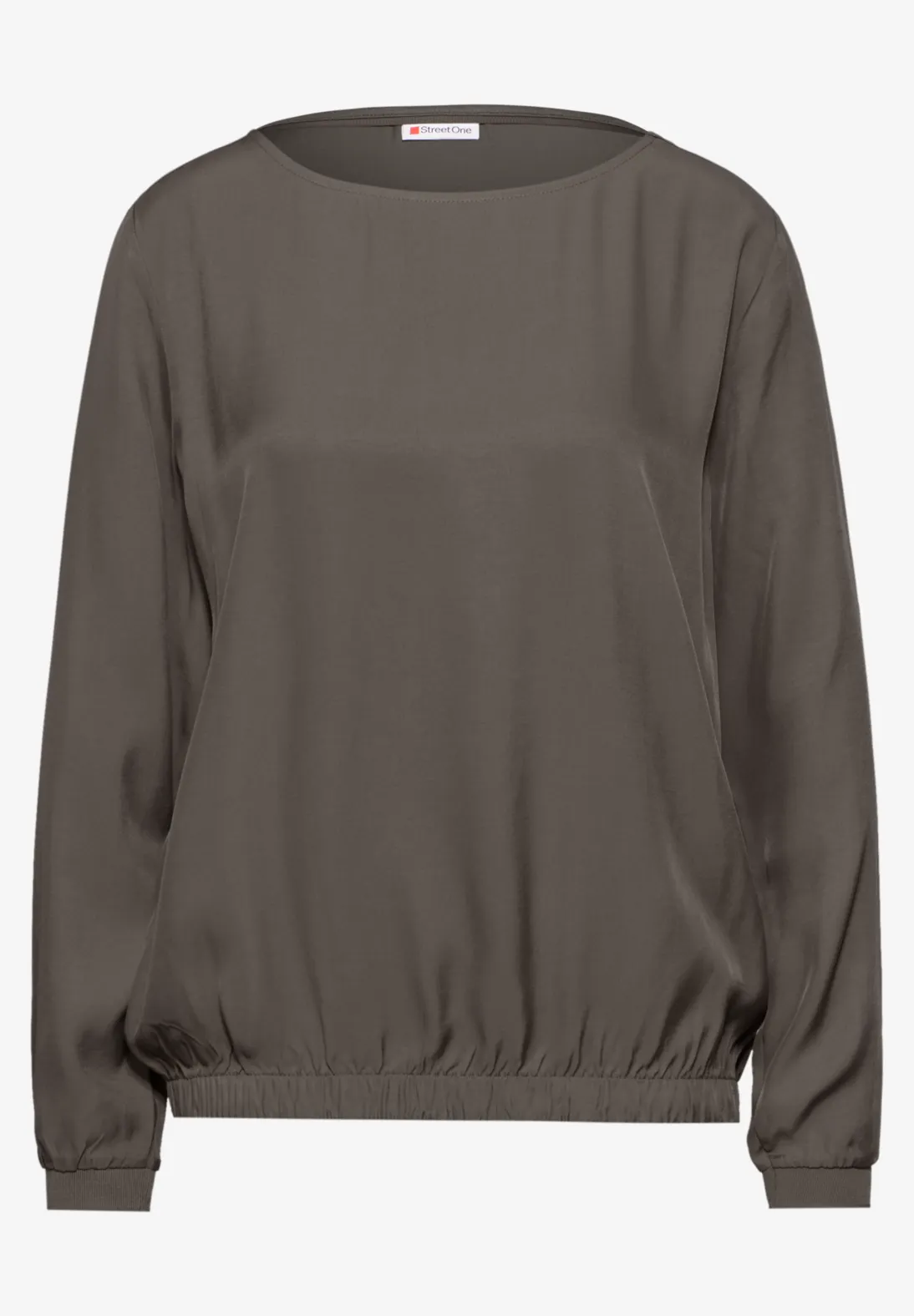 Street One Blouse with Ruffles - Muddy Brown