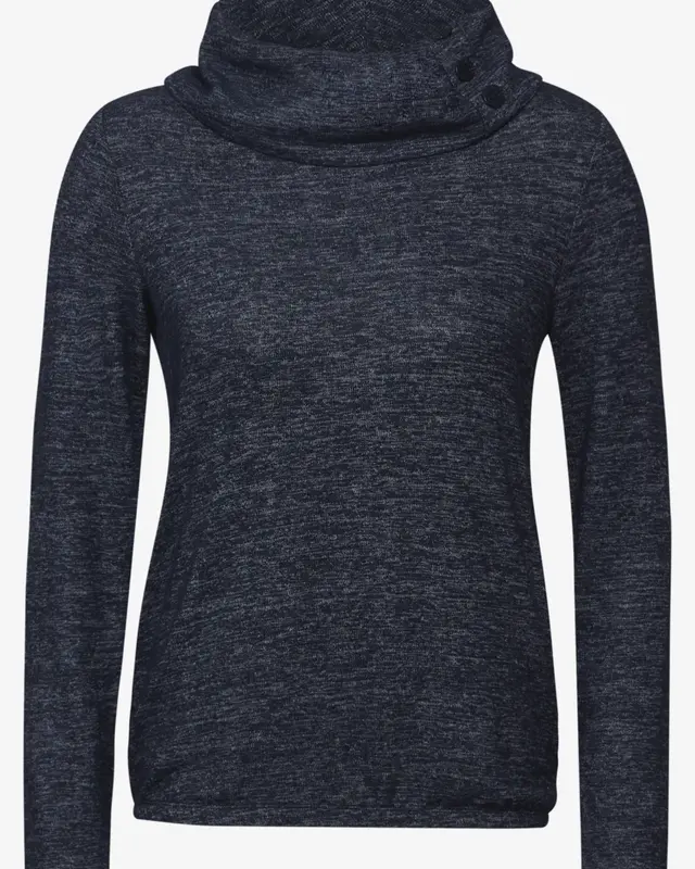 Cecil Kuscheliges Melange-Shirt - Universal Blue Melange