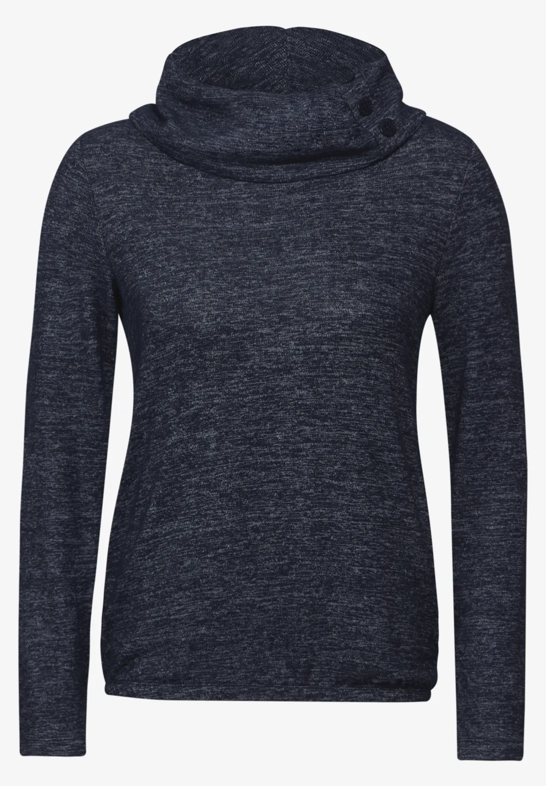 Cecil Kuscheliges Melange-Shirt - Universal Blue Melange