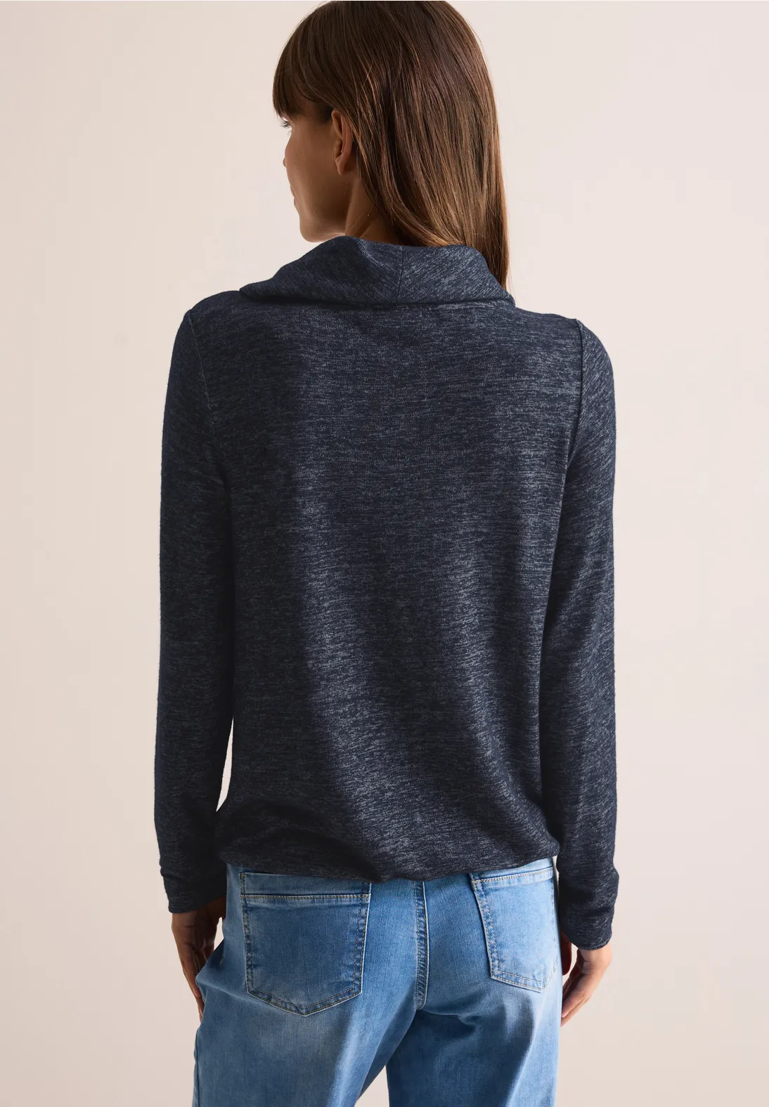 Cecil Gemêleerd Shirt - Universal Blue Melange