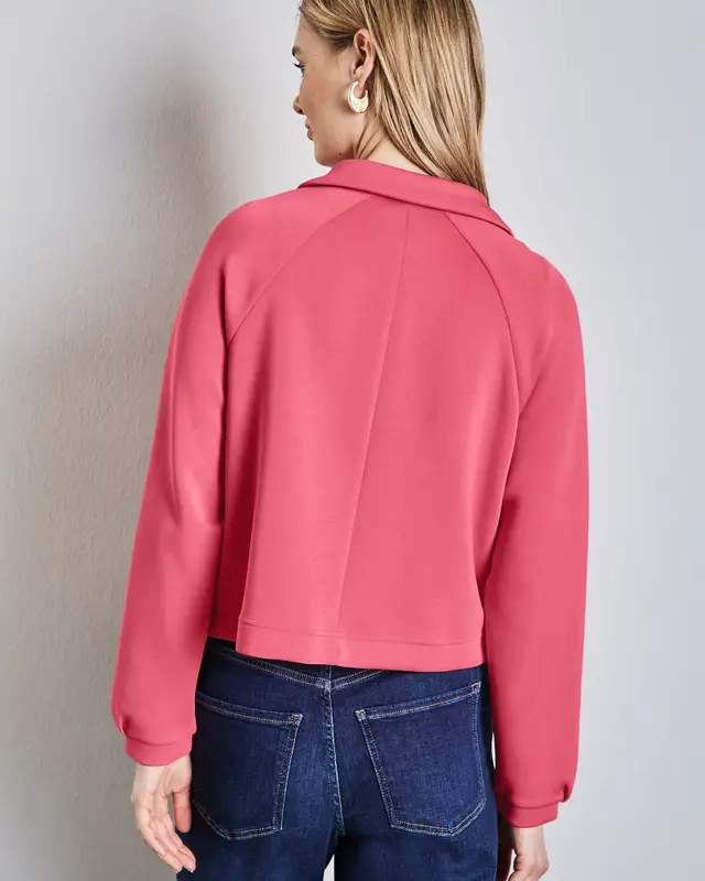 Street One Silk-Look Jacke - Sugar Coral