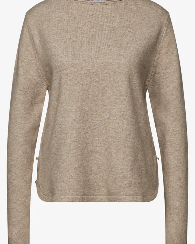 Street One Jumper with Slit Detail - Honey Sand Melange