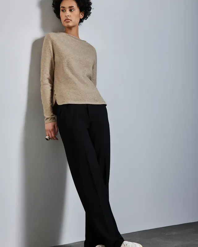 Street One Jumper with Slit Detail - Honey Sand Melange