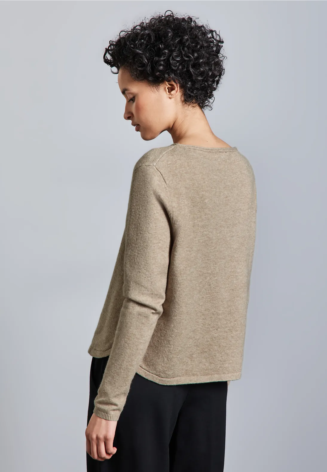 Street One Pullover mit Schlitz-Detail - Honey Sand Melange