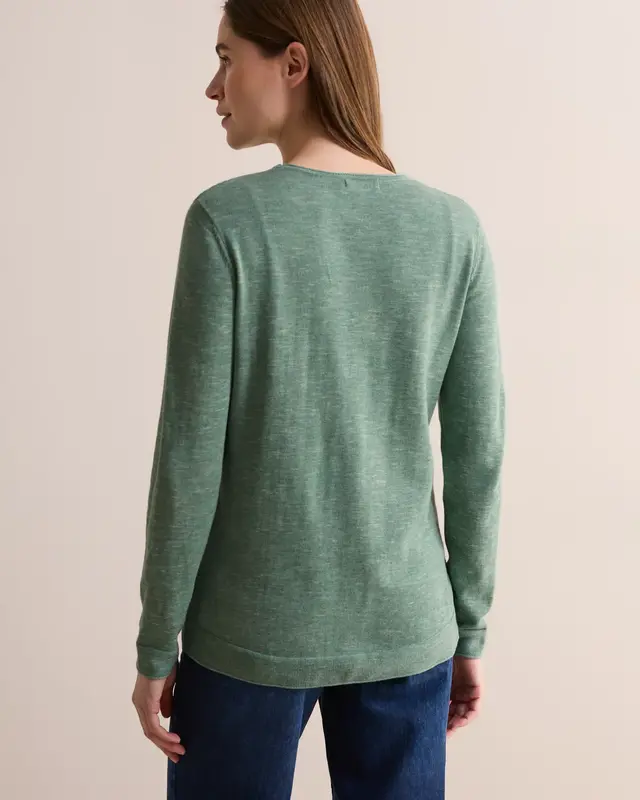 Cecil Structured Jumper - Heather Sage Green Melange
