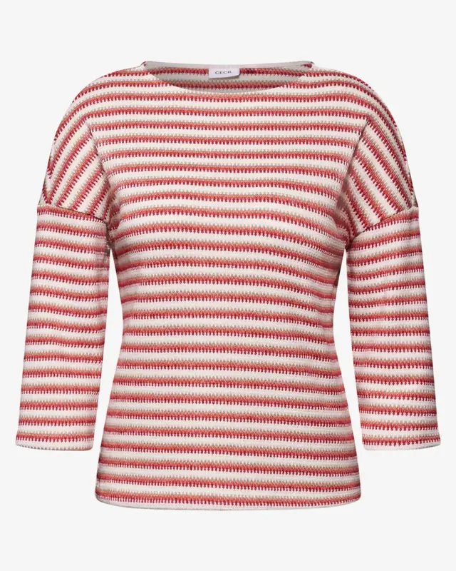 Cecil Gebreid Shirt - Granita Red