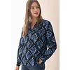 Print Bluse - Universal Blue