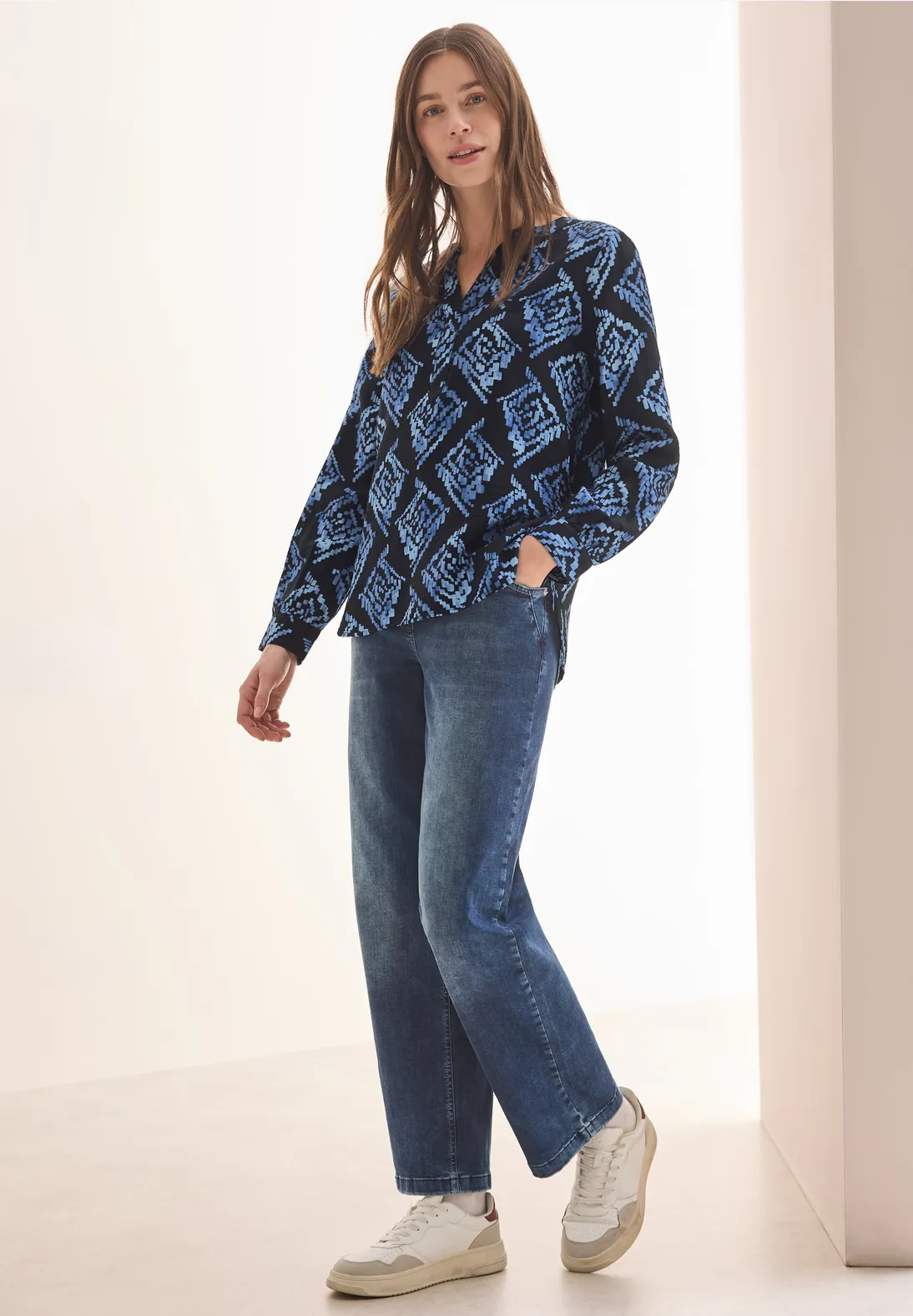 Cecil Print Bluse - Universal Blue