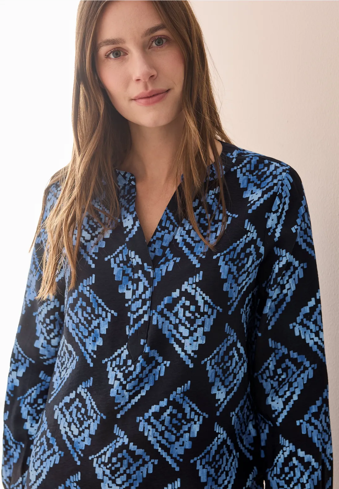 Cecil Print Blouse - Universal Blue