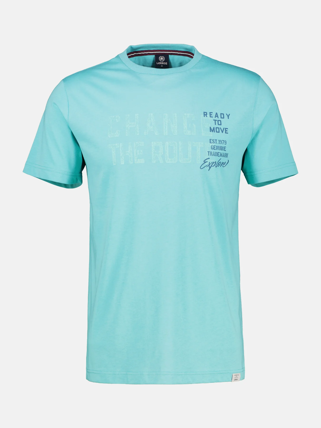 Lerros T-Shirt with Frontprint - Coastal Blue