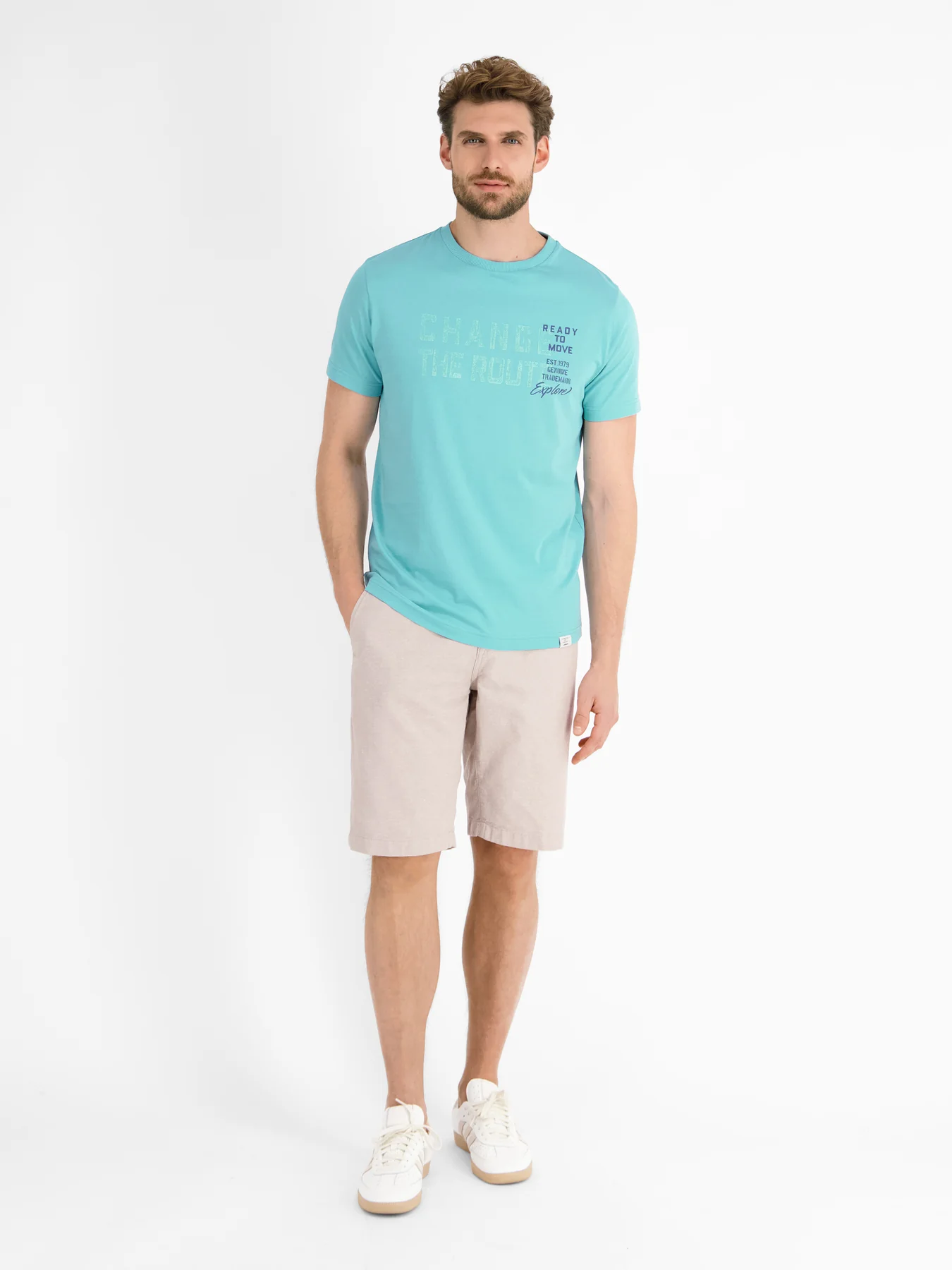 Lerros T-Shirt mit Frontprint - Coastal Blue