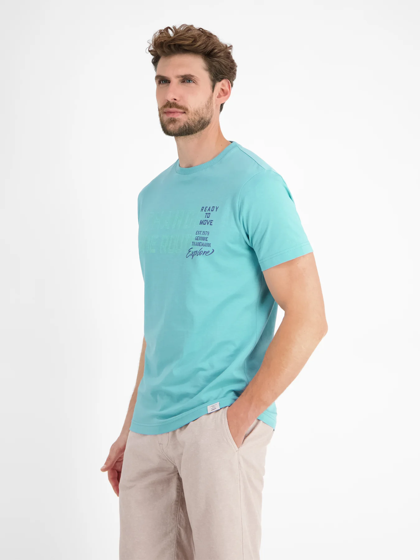 Lerros T-Shirt mit Frontprint - Coastal Blue