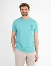 Lerros T-Shirt with Frontprint - Coastal Blue