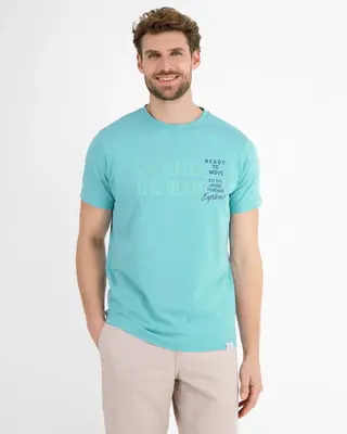 Lerros Effen T-Shirt met Print - Coastal Blue