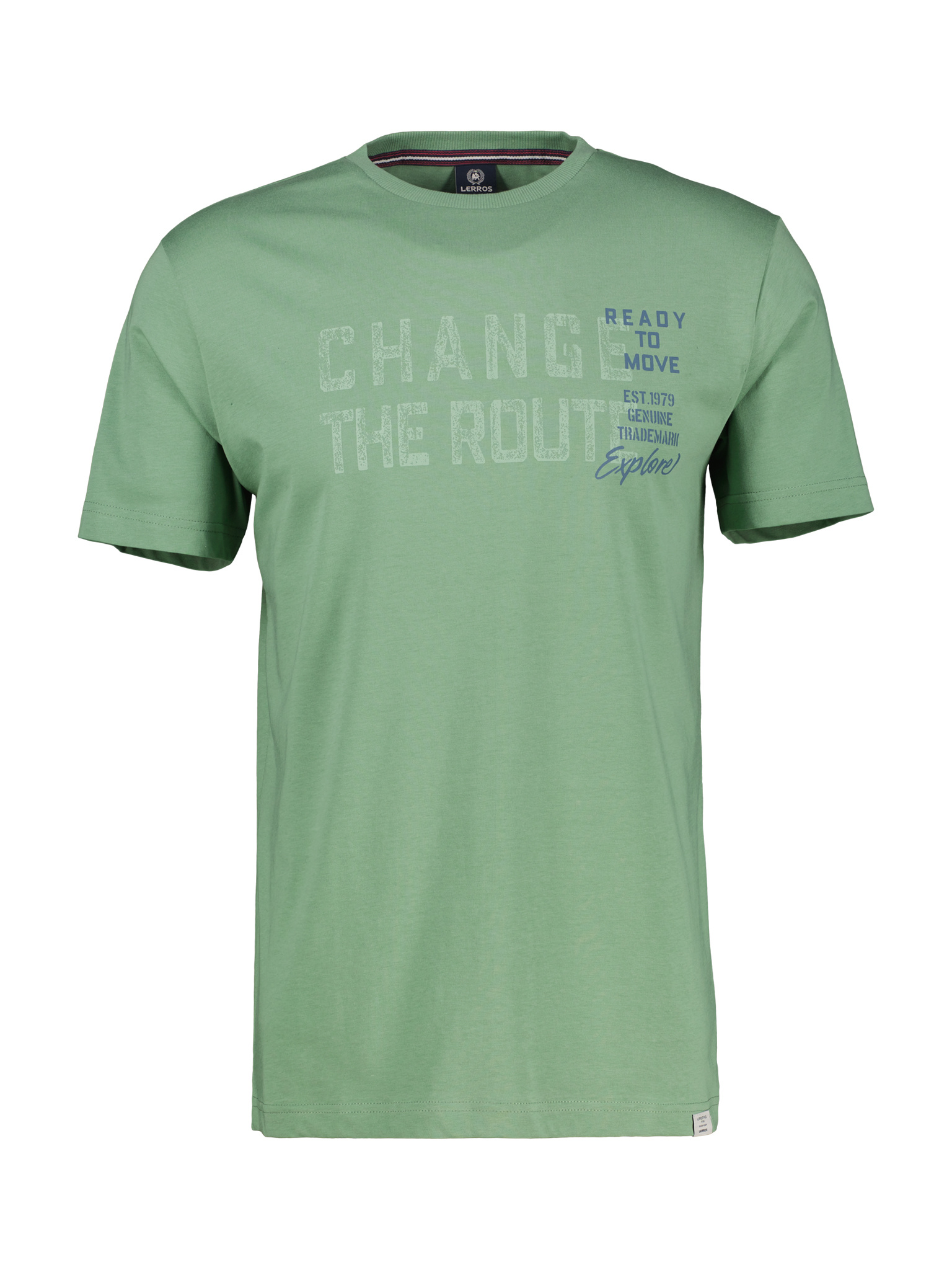 Lerros T-Shirt with Frontprint - Sage Green