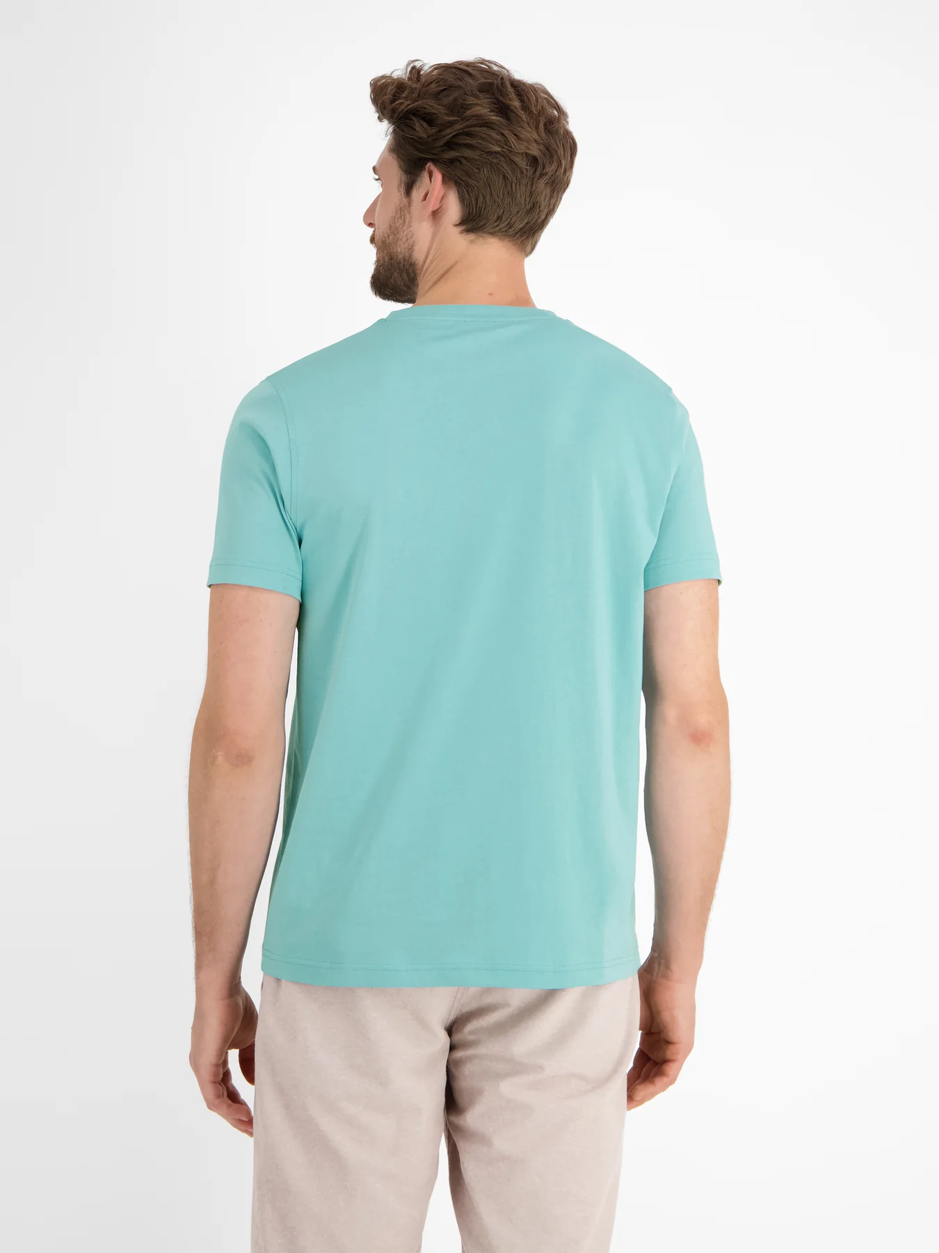 Lerros Basic T-Shirt met Ronde Hals - Coastal Blue
