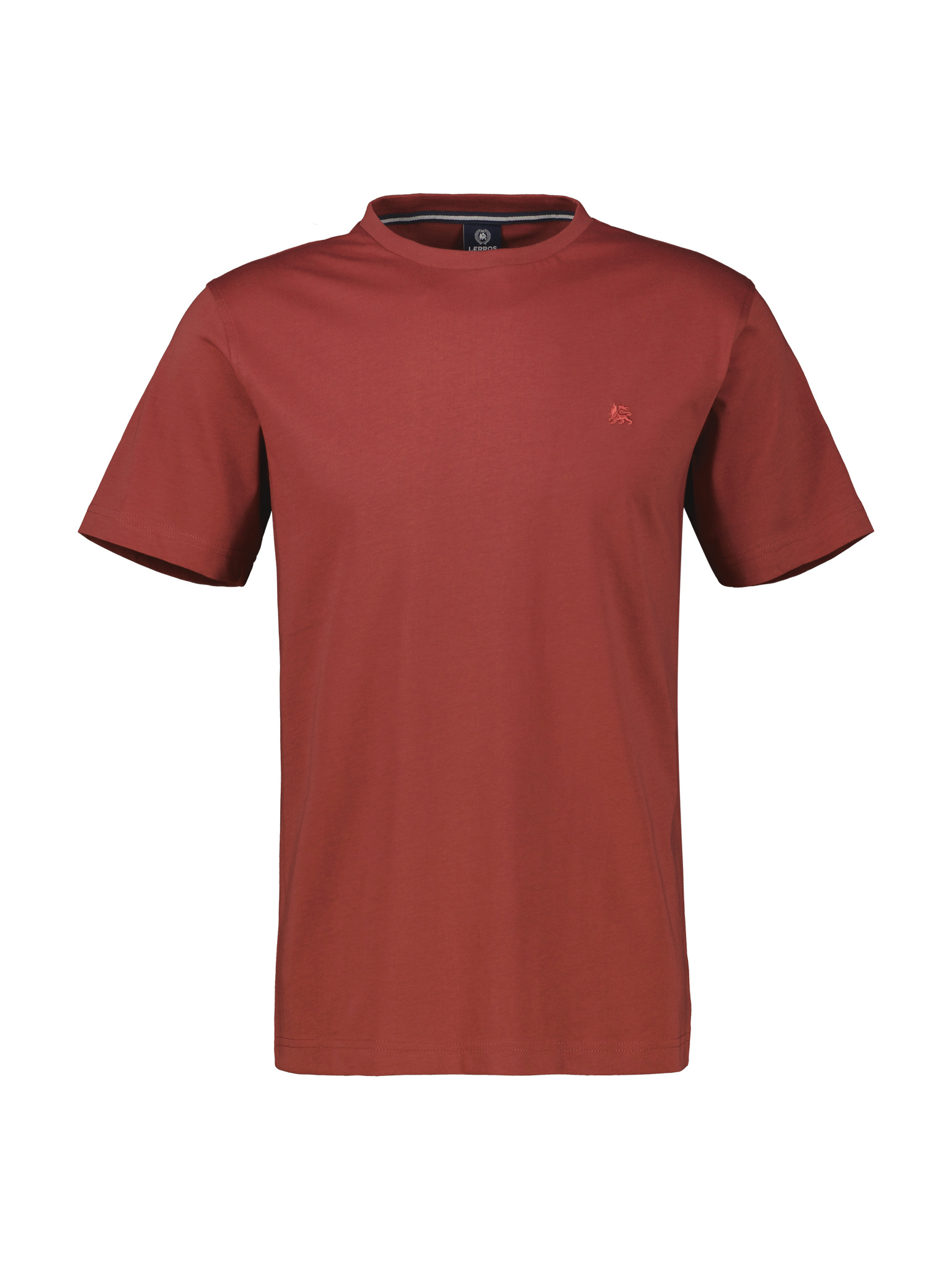Lerros T-Shirt with Round Neckline - Earth Red