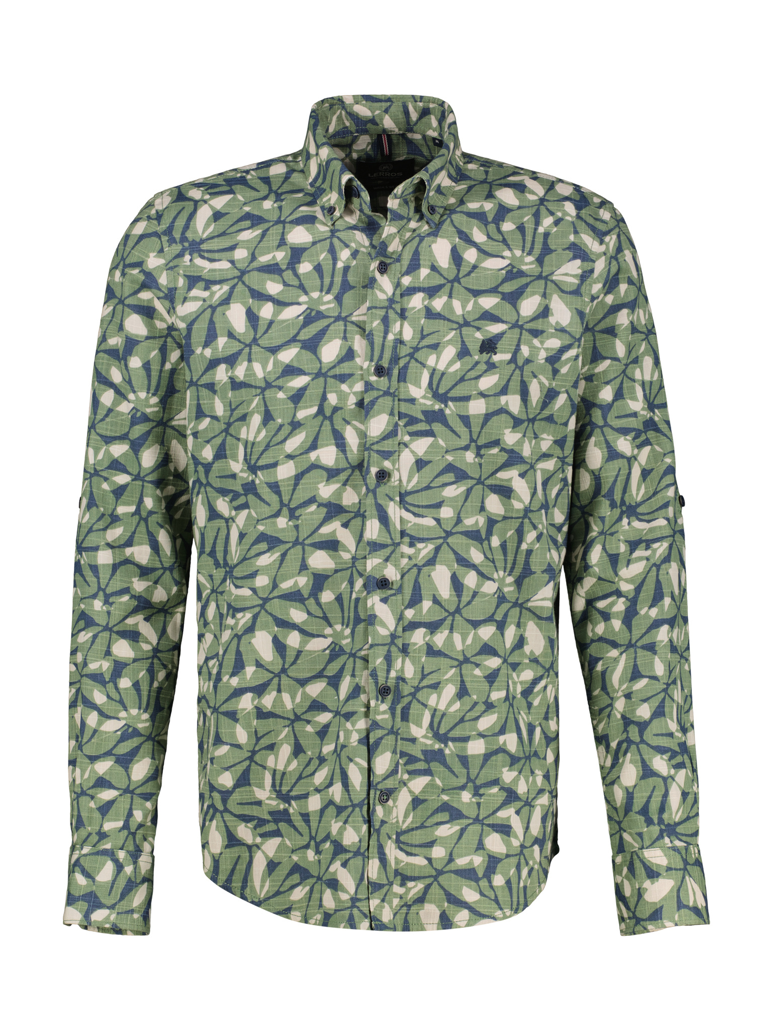Lerros Overhemd met Print - Sage Green