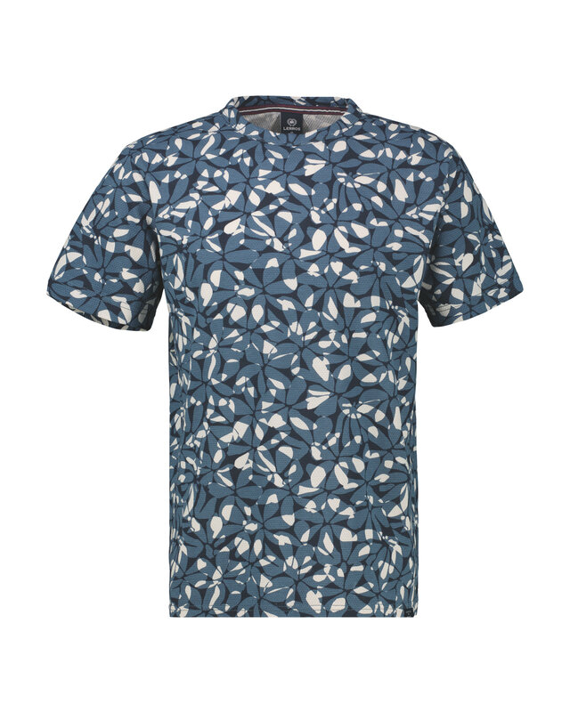 Lerros Print T-Shirt - Crispy Blue