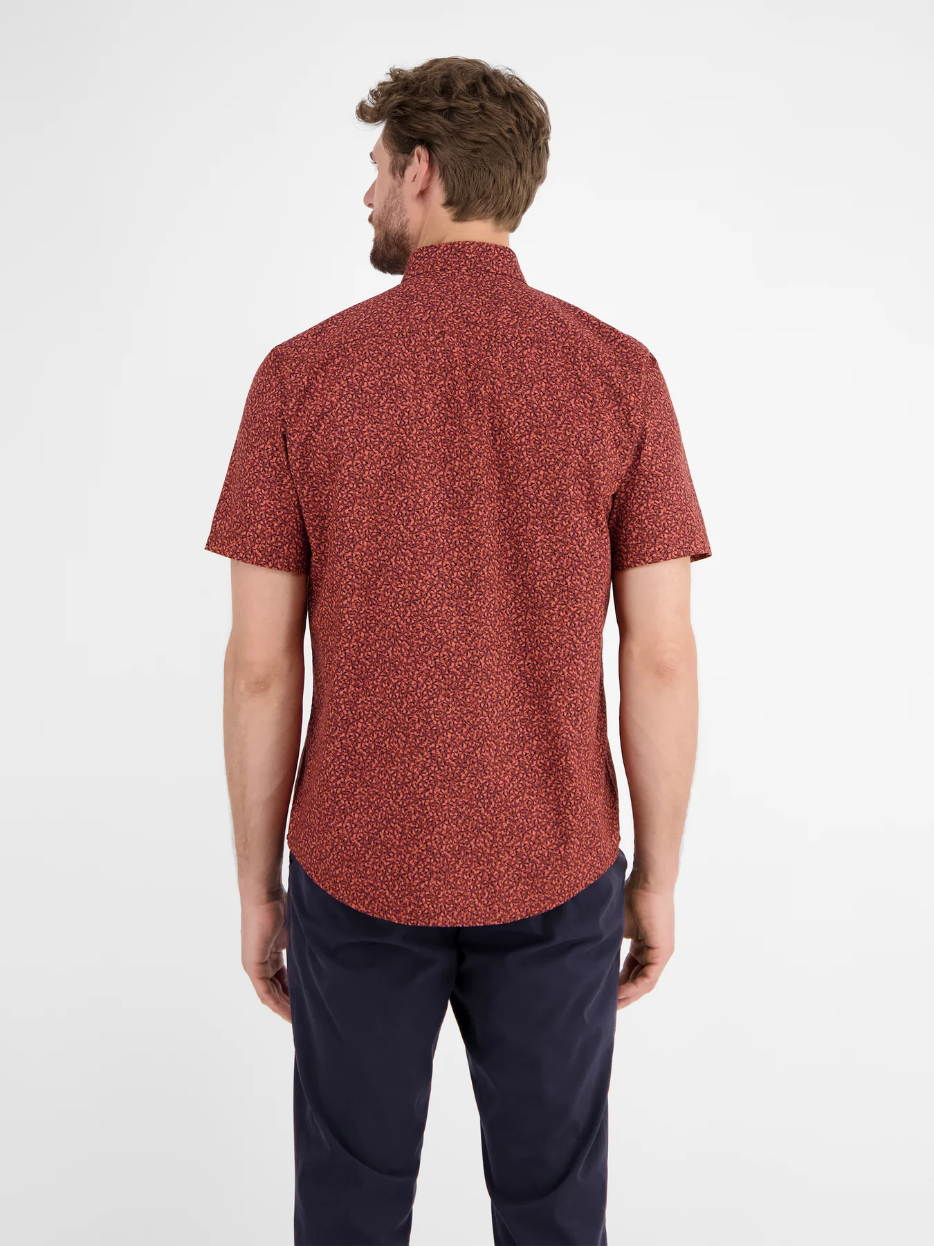 Lerros Print Short Sleeve Shirt - Earth Red