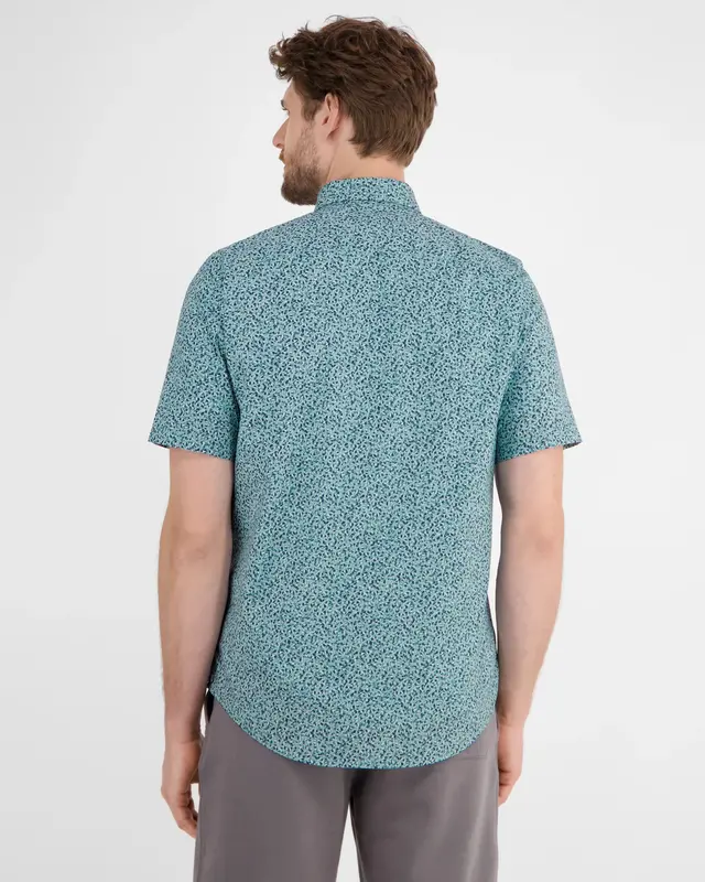 Lerros Print Short Sleeve Shirt - Coastal Blue