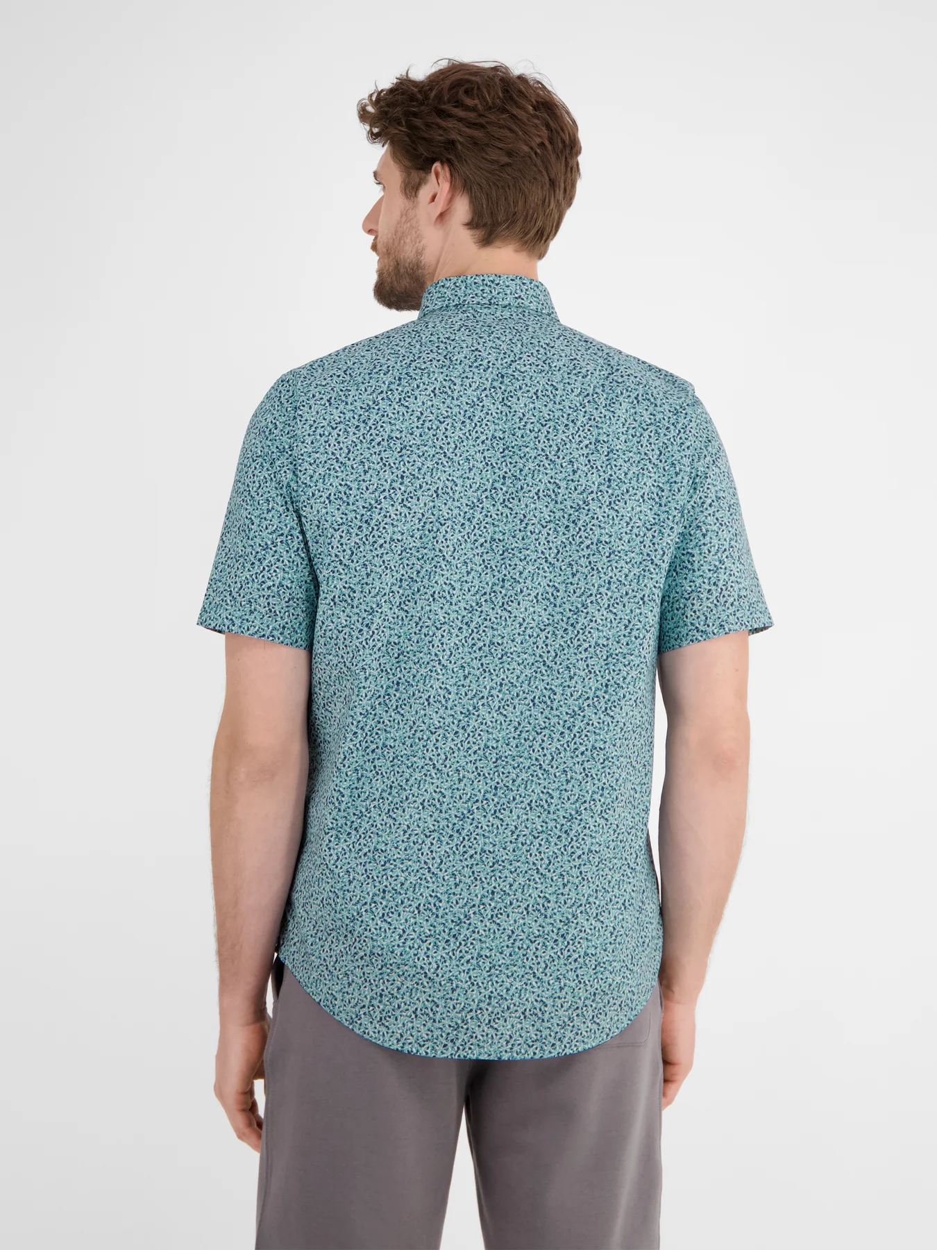 Lerros Print Short Sleeve Shirt - Coastal Blue