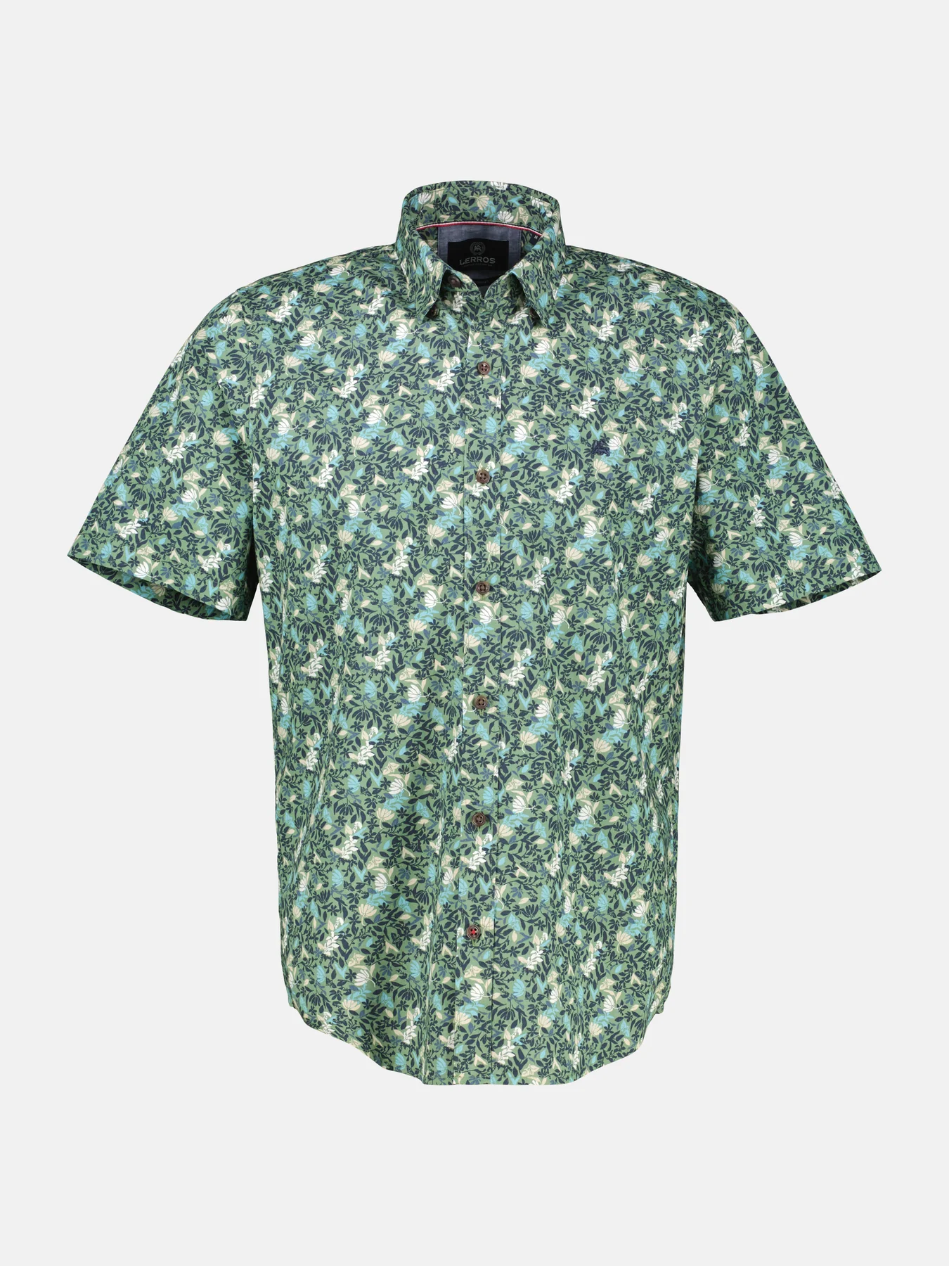 Lerros Floral Print Short Sleeve Shirt - Sage Green