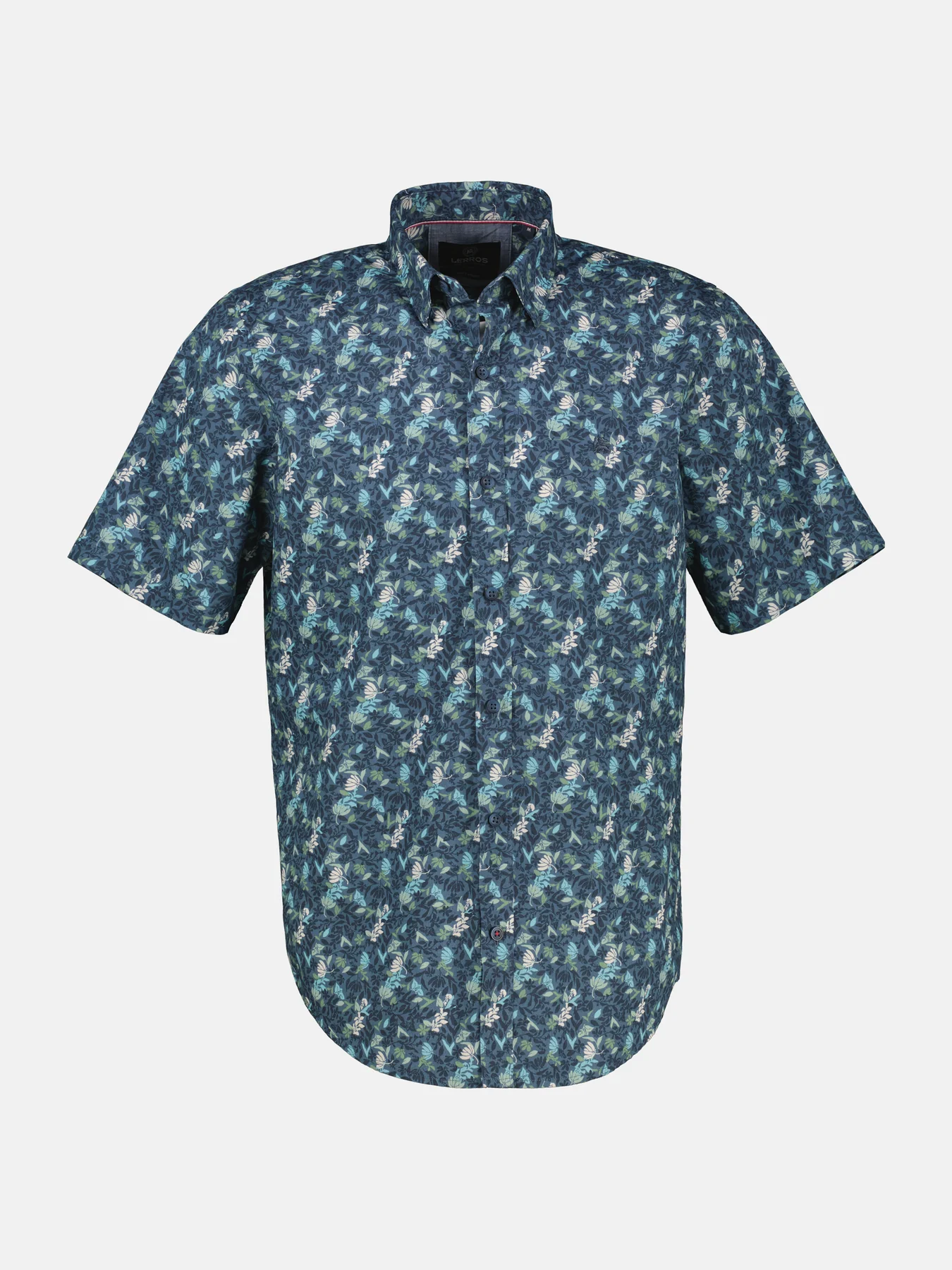 Lerros Kurzarm Shirt mit Blumenprint - Crispy Blue