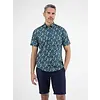 Floral Print Short Sleeve Shirt - Crispy Blue