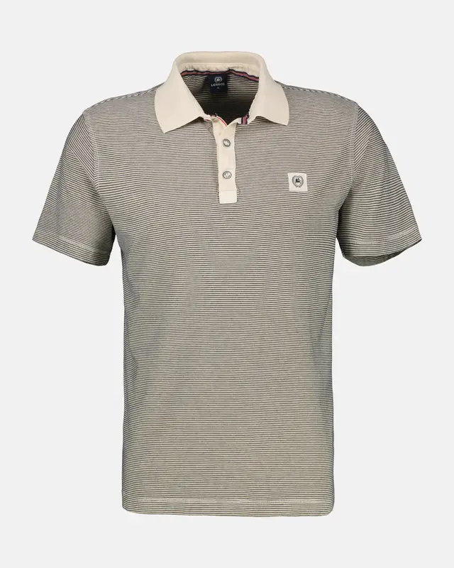 Lerros Polo Shirt in Streep Look - Bone White