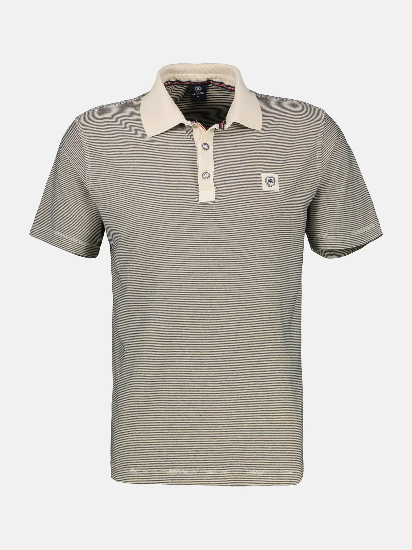 Lerros Polo Shirt with Fineliner Stripes - Bone White