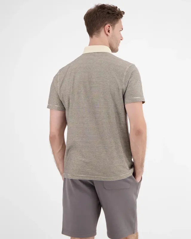 Lerros Polo Shirt in Streep Look - Bone White