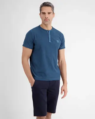 Lerros Serafino Shirt met Fineliner Strepen - Crispy Blue