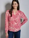 Street One Print Blouse - Sugar Coral